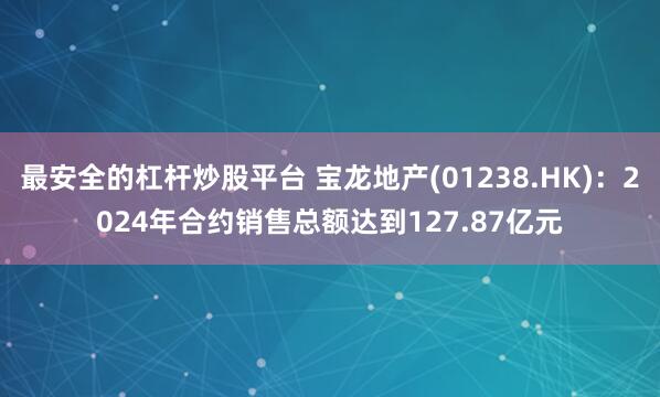 最安全的杠杆炒股平台 宝龙地产(01238.HK)：2024年合约销售总额达到127.87亿元