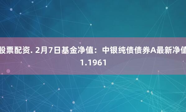 股票配资. 2月7日基金净值：中银纯债债券A最新净值1.1961